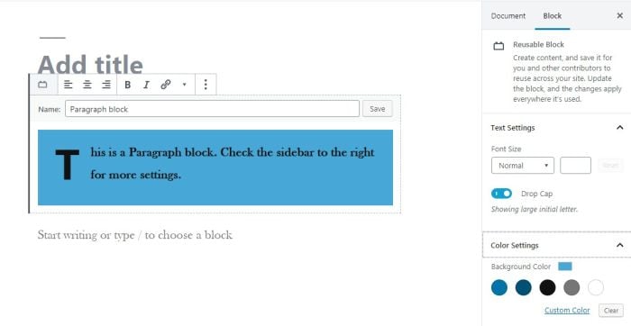 007 wordpress block editor paragraph block