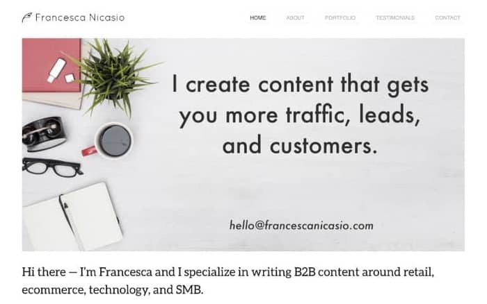 content writing francesca nicasio writer site