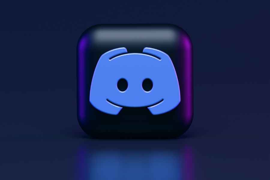 3D Discord icon on dark background