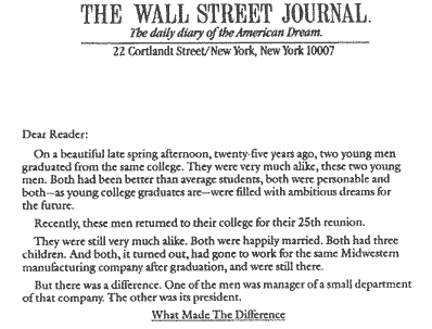 The Wall Street Journal sales letter