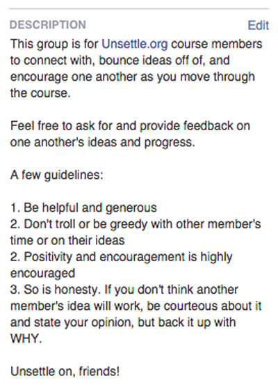 Facebook group guidelines