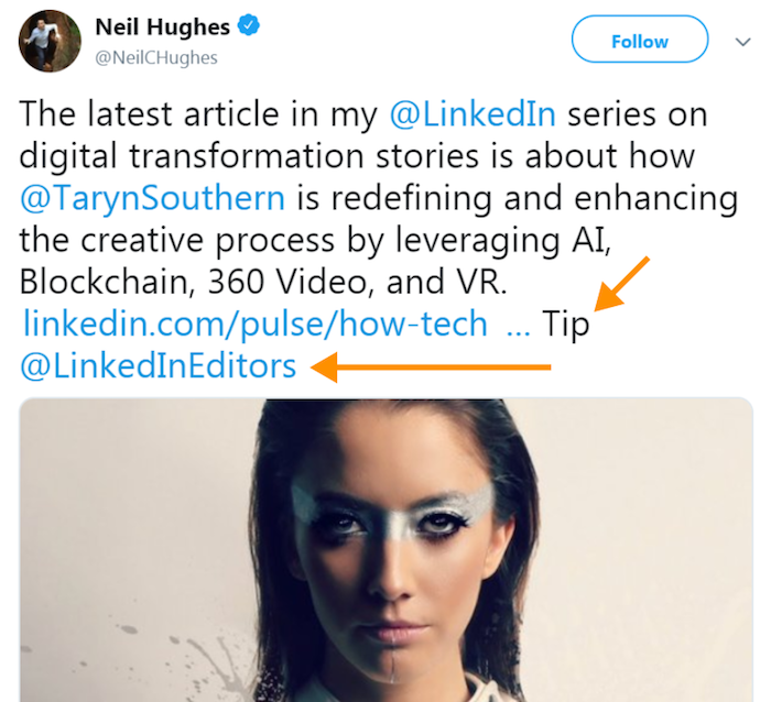 Sharing LinkedIn posts on Twitter