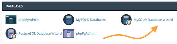 MySQL database wizard