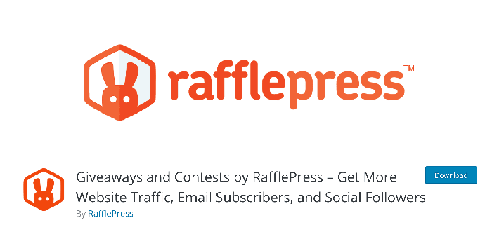 screenshot rafflepress homepage