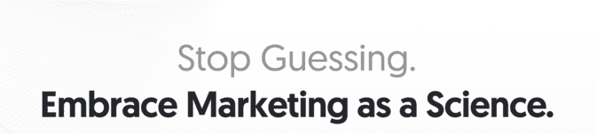 Neil Patel headline "Stop Guessing. Embrace Marketing as a Science."