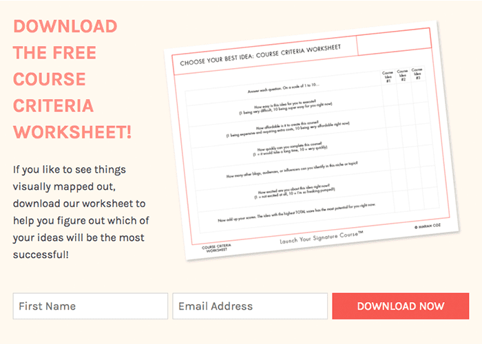 email marketing worksheet