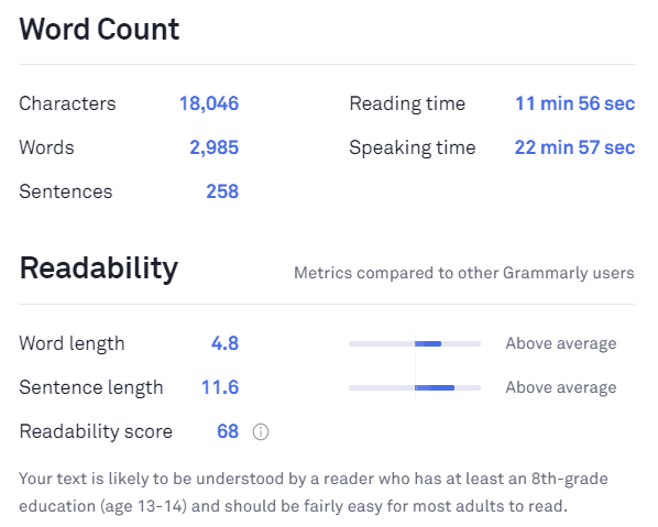 Readability example