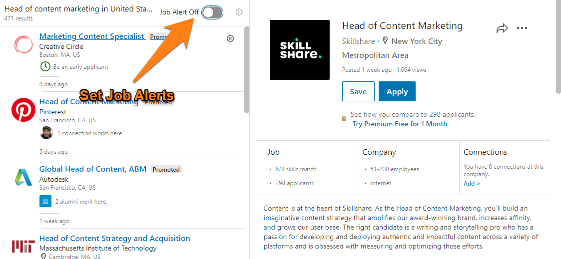 LinkedIn Job Alerts