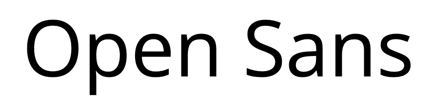 The word open sans written in open sans