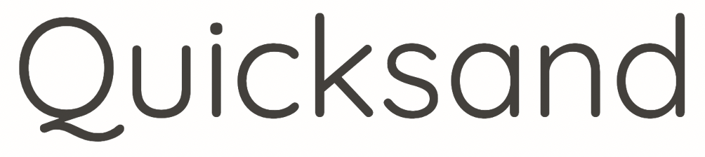 The word Quicksand written in Quicksand font