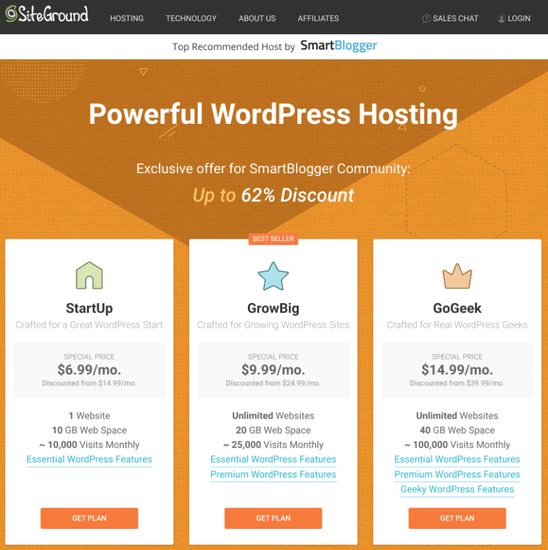 SiteGround Sales Page