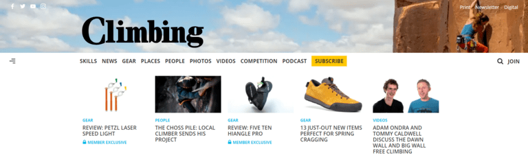 sports writing jobs climbing magazine