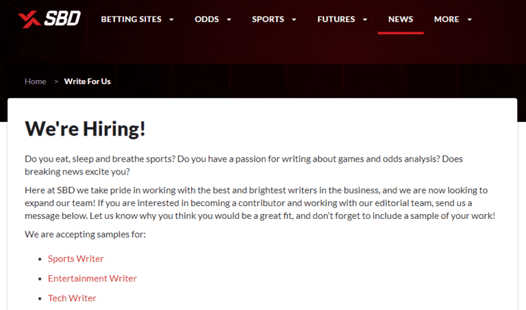 sports writing jobs sports betting dime